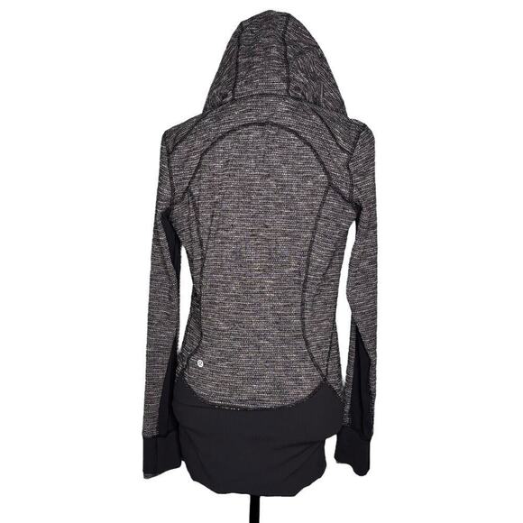 Lululemon Daily Practice Jacket Coco Pique Black White Rose Gold Zipper Size 8 - Picture 8 of 14
